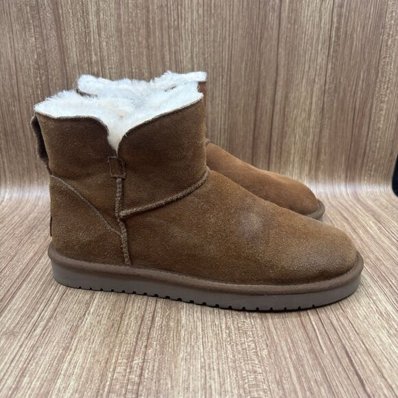 Koolaburra Short Chestnut Brown Suede  Style # 1015209 Women's Size 9 Boots - Picture 1 of 8